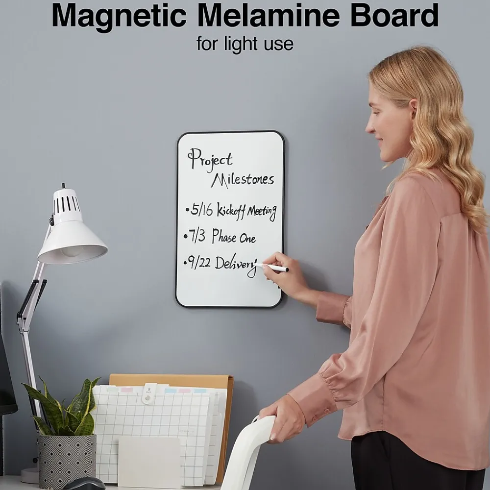 Dry Erase*Staples Durable Melamine Dry-Erase Board, Plastic Frame, 11" x 17" (VMMC10112)