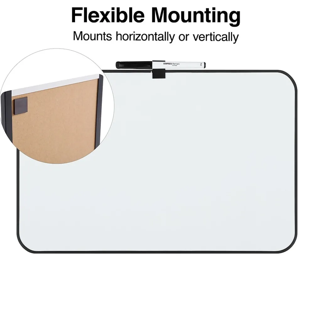Dry Erase*Staples Durable Melamine Dry-Erase Board, Plastic Frame, 11" x 17" (VMMC10112)