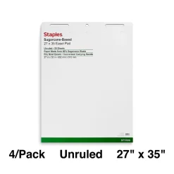 Easel Paper Pads*Staples Easel Pads, 27" x 35", White, 50 Sheets/Pad, 4 Pads/Carton (ST17639)