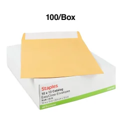 Best Staples EasyClose Kraft Catalog Envelopes, 10