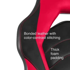 Gaming Chairs*Emerge Staples Vortex Bonded Leather Ergonomic Gaming Chair, Black and (51465-CC) Red