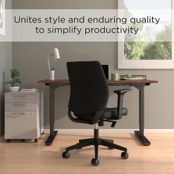 Office Chairs*Staples ® Essentials Ergonomic Fabric Swivel Task Chair, Black (UN59380)