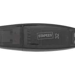 Hot Staples Everyday 32GB USB 2.0 Type A Flash Drive, Black (28205)