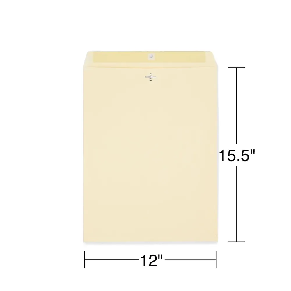 Best Staples Extra-Heavyweight Clasp & Moistenable Glue #15 1/2 Catalog Envelope, 12" x 15 1/2", Beige, 100/Box (ST122150-CC)