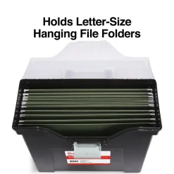 File Storage|Staples File Box File Portable Tote, Letter Size, Black (140164/111108)