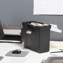 File Storage|Staples File Box File Portable Tote, Letter Size, Black (140164/111108)