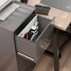 File Cabinets*Staples File Cabinet Tech Organizer, Gray/Black (TR62605)