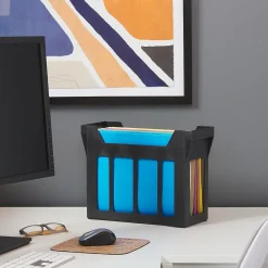 File Storage|Staples ® File Caddy with File Folders, Open Lid, Letter, Black (10613)