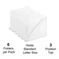 File Folders|Staples File Folder, 3 Tab, Letter Size, Translucent Clear, 6/Pack (TR11863)