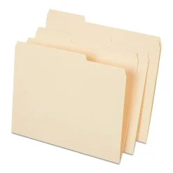 File Folders|Staples File Folder, 1/3-Cut Tab, Letter Size, Manila, 250/Box (45443-US)