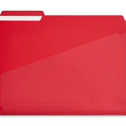 File Folders|Staples File Folder, 1/3-Cut Tab, Letter Size, Plastic, Assorted Colors, 30/Box (ST62541)