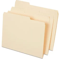File Folders|Staples File Folder, 1/3-Cut Tab, Letter Size, Manila, 50/Pack (ST541077-CC)