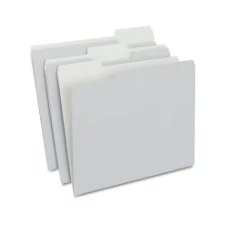 File Folders|Staples File Folders, 1/3-Cut Tab, Letter Size, , 100/Box (ST433664-CC) Gray