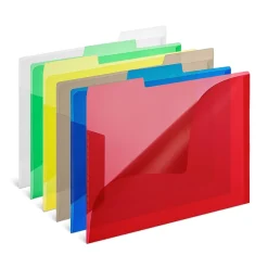 File Folders|Staples File Folders, 1/3-Cut Tab, Letter Size, Assorted Colors, 6/Pack (TR10847/10847)