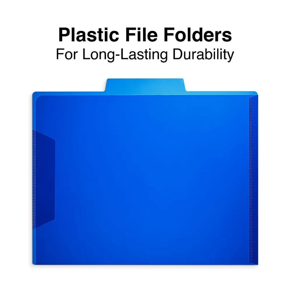 File Folders|Staples File Folders, 1/3-Cut Tab, Letter Size, Assorted Colors, 6/Pack (TR10847/10847)
