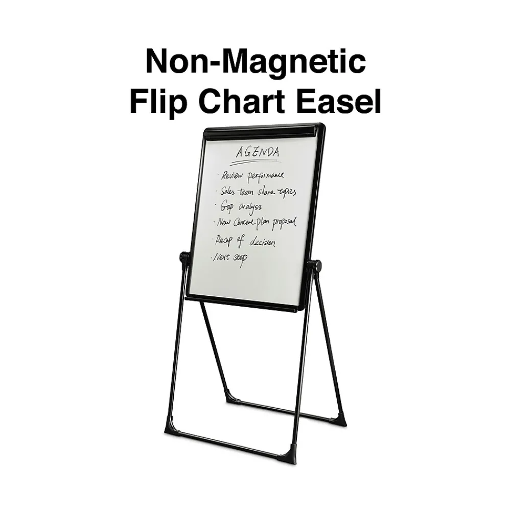 Dry Erase*Staples Flip Chart Easel, Black Steel (28216US/50444US)