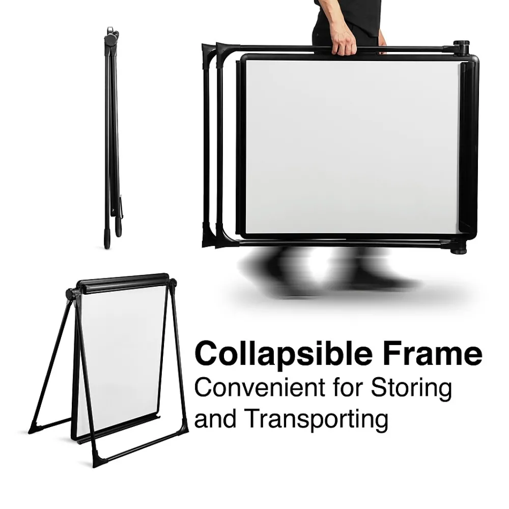Dry Erase*Staples Flip Chart Easel, Black Steel (28216US/50444US)