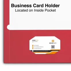 Pocket Folders|Staples Glossy 2-Pocket Paper Folder, , 10/Pack (13374-CC) Red