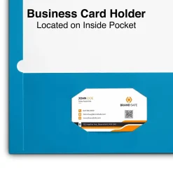 Pocket Folders|Staples Glossy 2-Pocket Paper Folder, , 10/Pack (13373-CC) Light blue