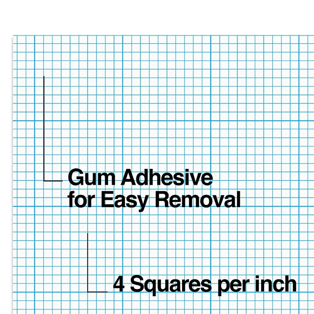 Notepads|Staples Graph Pad, 8.5" x 11" (US letter), Graph Ruled, White, 50 Sheets/Pad, 6 Pads/Pack (35705)
