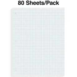 Filler Paper|Staples ® Graph Ruled Filler Paper, 8" x 10.5", White, 80 Sheets/Pack (ST25634D)