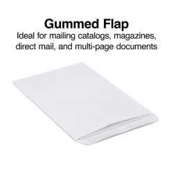 Discount Staples Gummed Catalog Envelopes, 9"L x 12"H, White, 100/Box (50264/47286N)