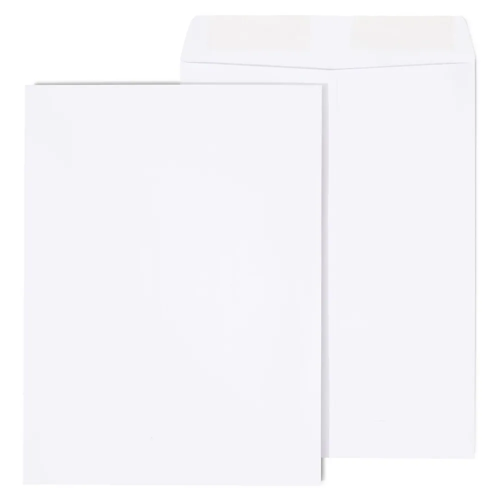 Staples Gummed Catalog Envelopes, 9"L x 12"H, White, 250/Box (486949R)
