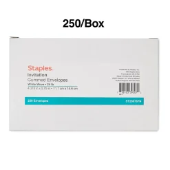 Clearance Staples Gummed Invitation Envelopes, 5 3/4