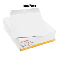 Discount Staples Gummed Kraft Catalog Envelopes, 9