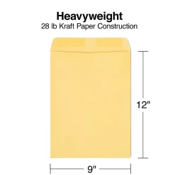 Outlet Staples Gummed Kraft Catalog Envelopes, 9
