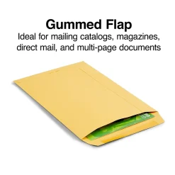 Sale Staples Gummed Kraft Catalog Envelopes, 6.5" x 9.5", Brown, 100/Box (SPL534701)