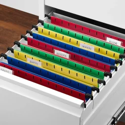 Hanging File Folders|Staples ® Hanging File Folder, 5-Tab, Letter Size, Assorted, 20/Box (ST13324/TR13324)