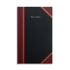 Journals|Staples Hard Journal, 7.25"W x 11.75"H, Black/Burgundy (217687)