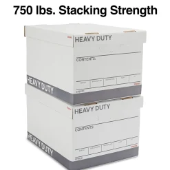 File Storage|Staples Heavy Duty File Box, Lift Off Lid, Letter/Legal, White (50142)