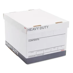 File Storage|Staples Heavy Duty File Box, Lift Off Lid, Letter/Legal, White/Gray, 12/Carton (TR59219)