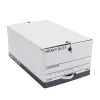 File Storage|Staples Heavy Duty File Box, String and Button Lid, Legal, White/Gray, 4/Pack (TR59224)