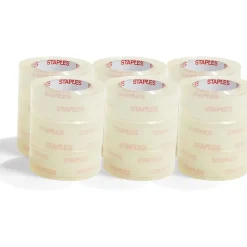 Hot Staples Heavy Duty Packing Tape, 1.88" x 54.6 Yds, Clear, 18/Rolls
