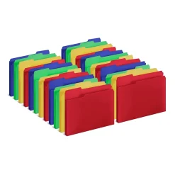 File Folders|Staples Heavyweight Reinforced File Folders, 1/3-Cut Tab, Letter Size, Assorted Colors, 24/Pack (TR10741-CC)