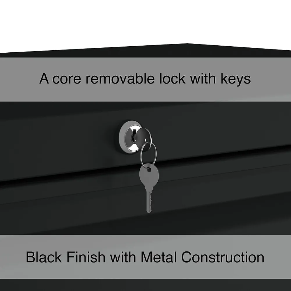 File Cabinets*Staples HL8000 Commercial 5-Drawer Lateral File Cabinet, Locking, Letter/Legal, Black, 36"W (21754D)