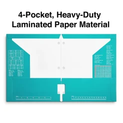 Pocket Folders|Staples 3-Hole Punched 4-Pocket Paper Folder, (ST56215-CC) Teal