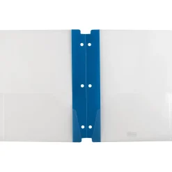 Pocket Folders|Staples 3-Hole Punched 2-Pocket Portfolio Folder, Frosted Navy (26176)