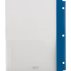 Pocket Folders|Staples 3-Hole Punched 2-Pocket Portfolio Folder, Frosted Navy (26176)