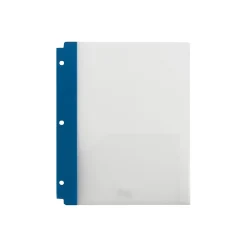 Pocket Folders|Staples 3-Hole Punched 2-Pocket Portfolio Folder, Frosted Navy (26176)
