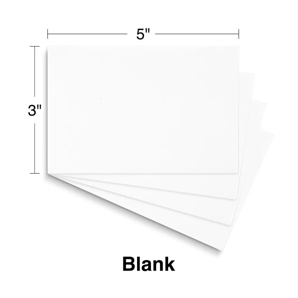 Index Cards*Staples ® Index Cards, 3" x 5", White, 100 Cards/Pack (ST51008-CC)