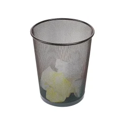 Indoor Trash Can Without Lid, Black Steel Mesh, 5 Gal. (56903)<Staples Sale