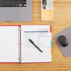 Dividers|Staples Insertable Paper Dividers, 5-Tab, Assorted Colors (13496/11270)