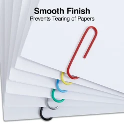 Clips & Fasteners|Staples Jumbo Paper Clips, Assorted Colors, 500 Clips/Pack (ST40653/40653)