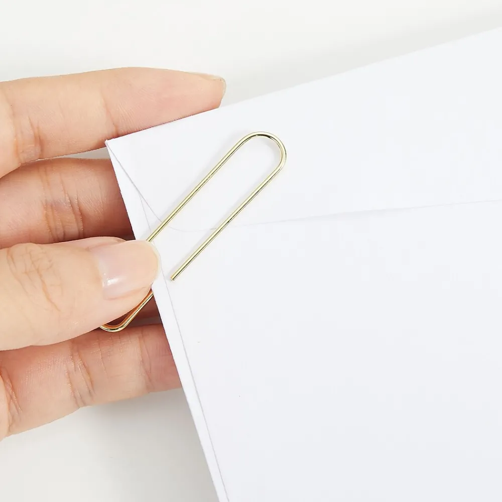 Clips & Fasteners|Staples Jumbo Paper Clips, Gold, 100/Pack (32012)