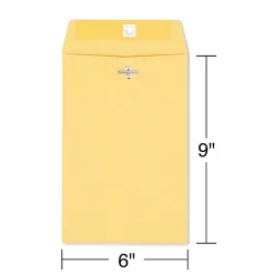Outlet Staples Kraft Clasp & Moistenable Glue Catalog Envelopes, 6" x 9", Brown, 100/Box (ST186999-CC)