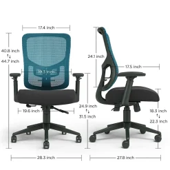 Ergonomic Chairs*Staples Kroy Ergonomic Fabric Swivel Task Chair, (UN59458) Blue